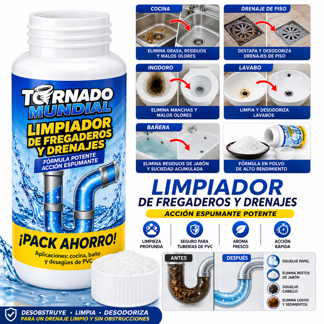 WILD TORNADO Destapa cañería