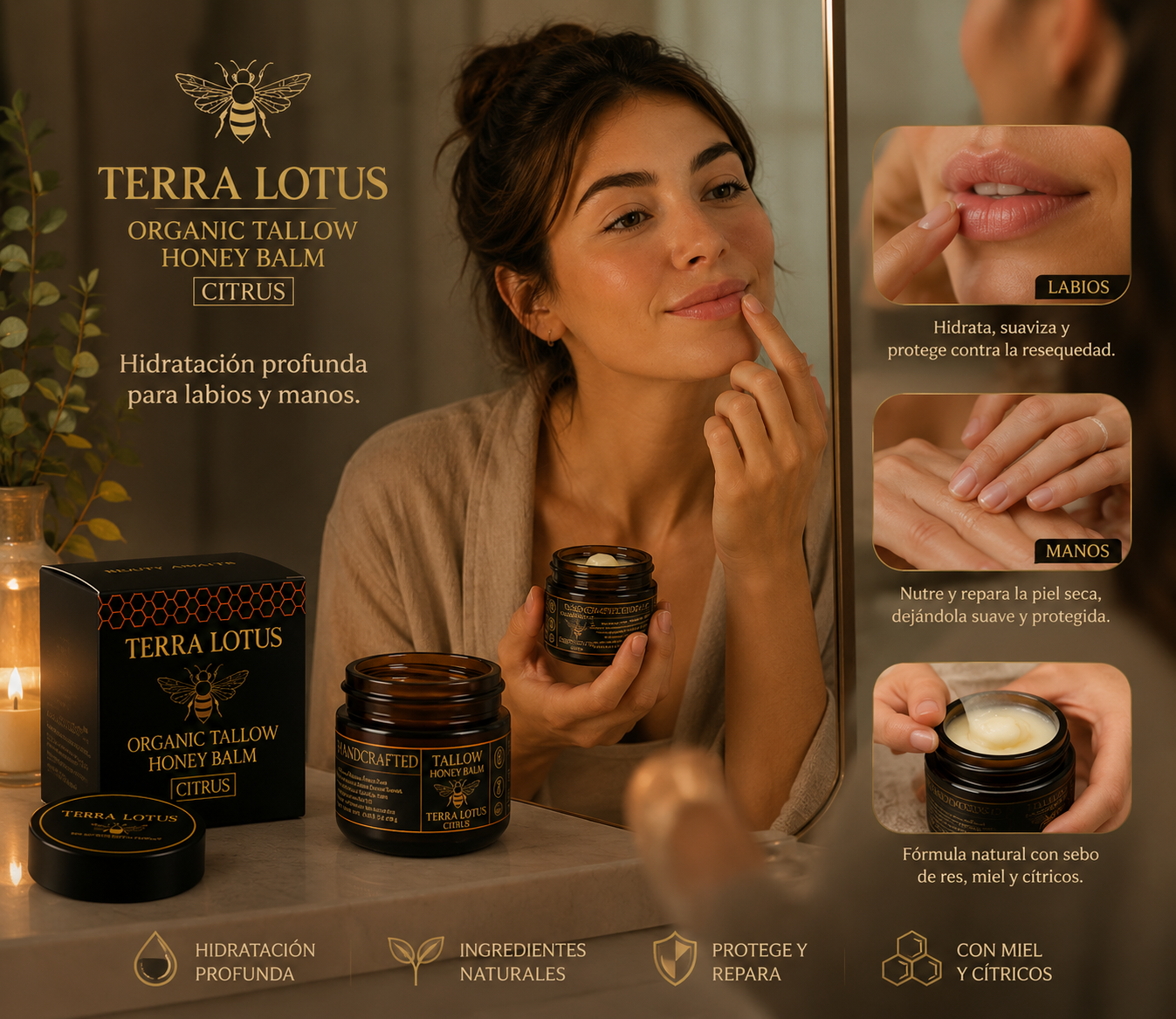 SEBO DE RES TERRA LOTUS X 100 ML + OBSEQ